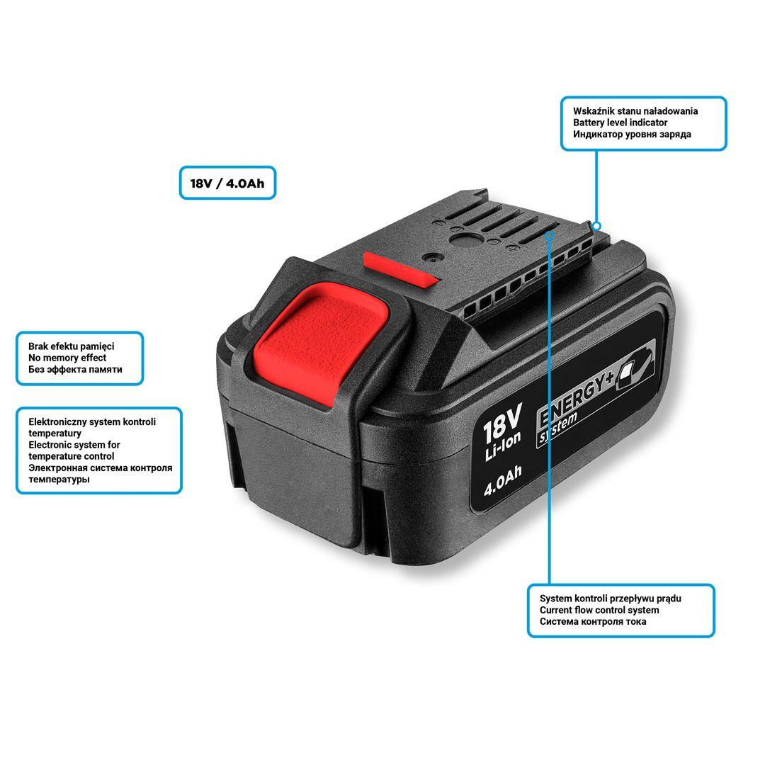 Acumulator 18V Li-Ion Graphite Energy+, 4Ah 58G004