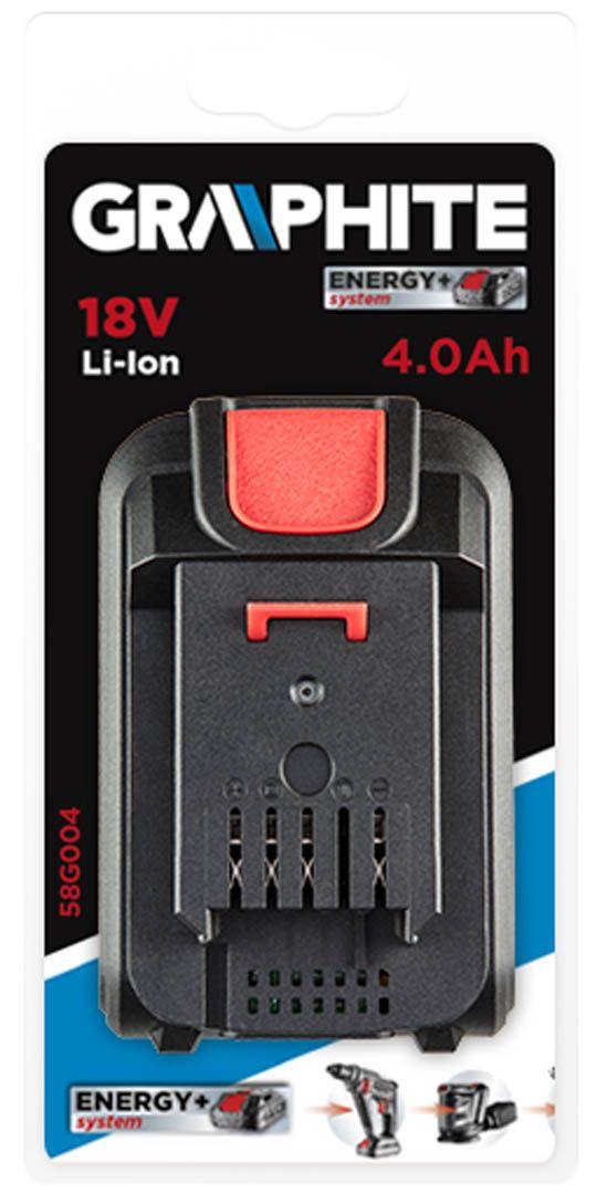 Acumulator 18V Li-Ion Graphite Energy+, 4Ah 58G004