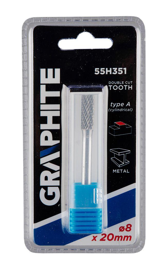 Freza rotativa din carbura HM, tip A (cilindrica), 8x20mm, tija 6x45mm 55H351