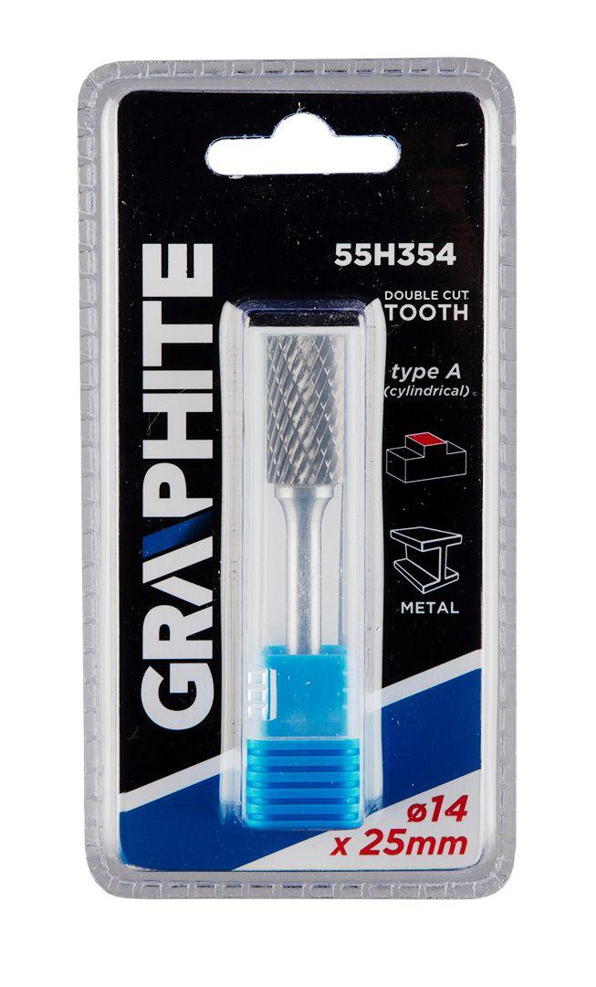 Freza rotativa din carbura HM, tip A (cilindrica), 14x25mm, tija 6x45mm 55H354