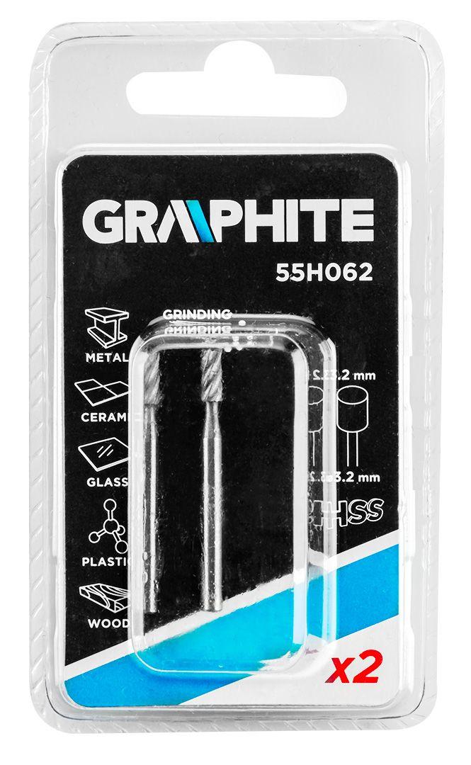 Freza HSS 3.2mm, cilindru, coada 3.2mm, set 2 buc 55H062