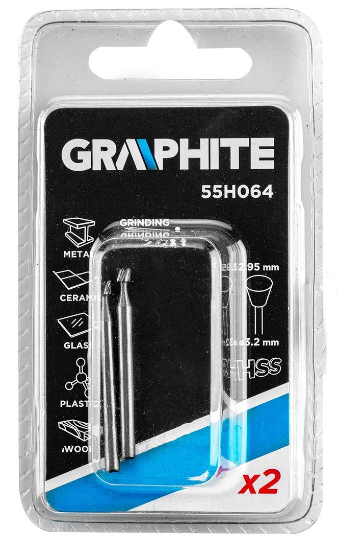 Freza HSS 2.95mm, trapezoidala, coada 3.2mm, set 2 buc 55H064