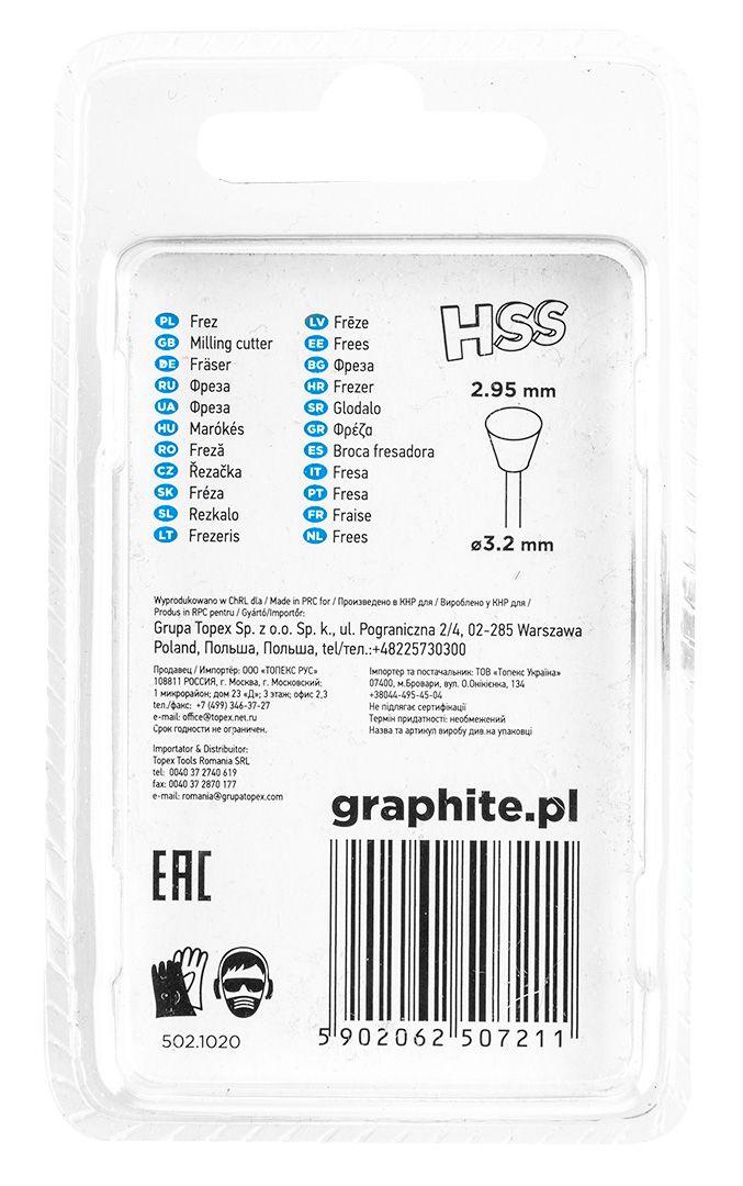 Freza HSS 2.95mm, trapezoidala, coada 3.2mm, set 2 buc 55H064