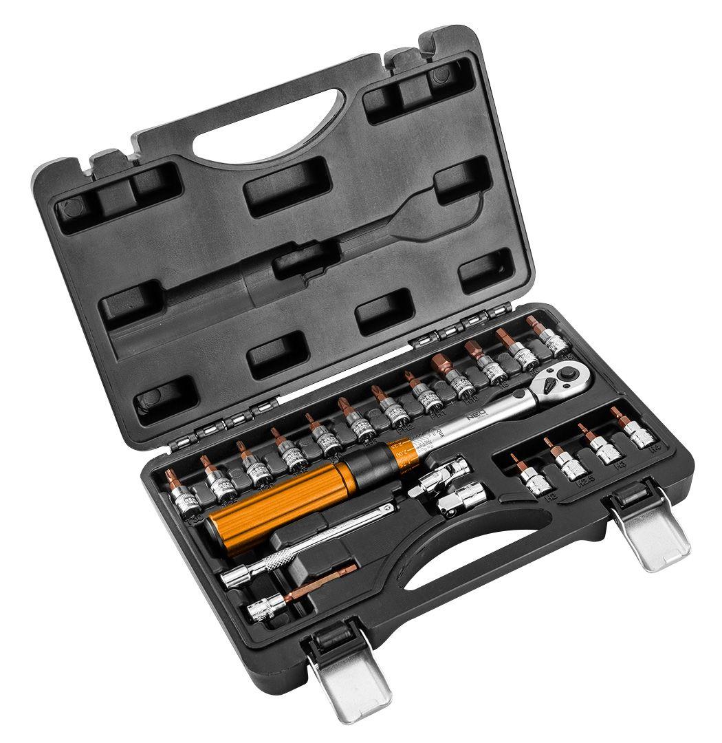Cheie dinamometrica 1/4 ", 5-25Nm, set de 21 buc 08-821