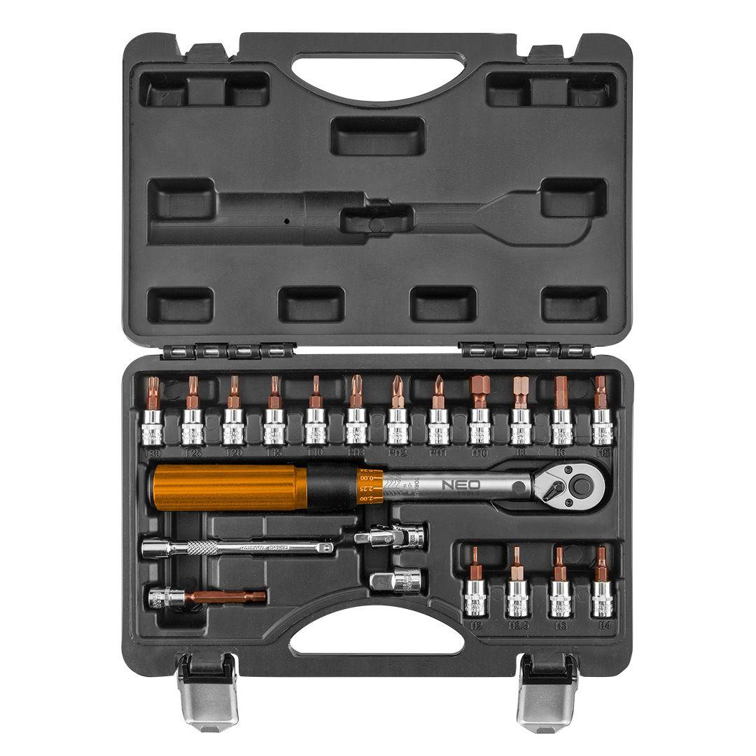 Cheie dinamometrica 1/4 &quot;, 5-25Nm, set de 21 buc 08-821