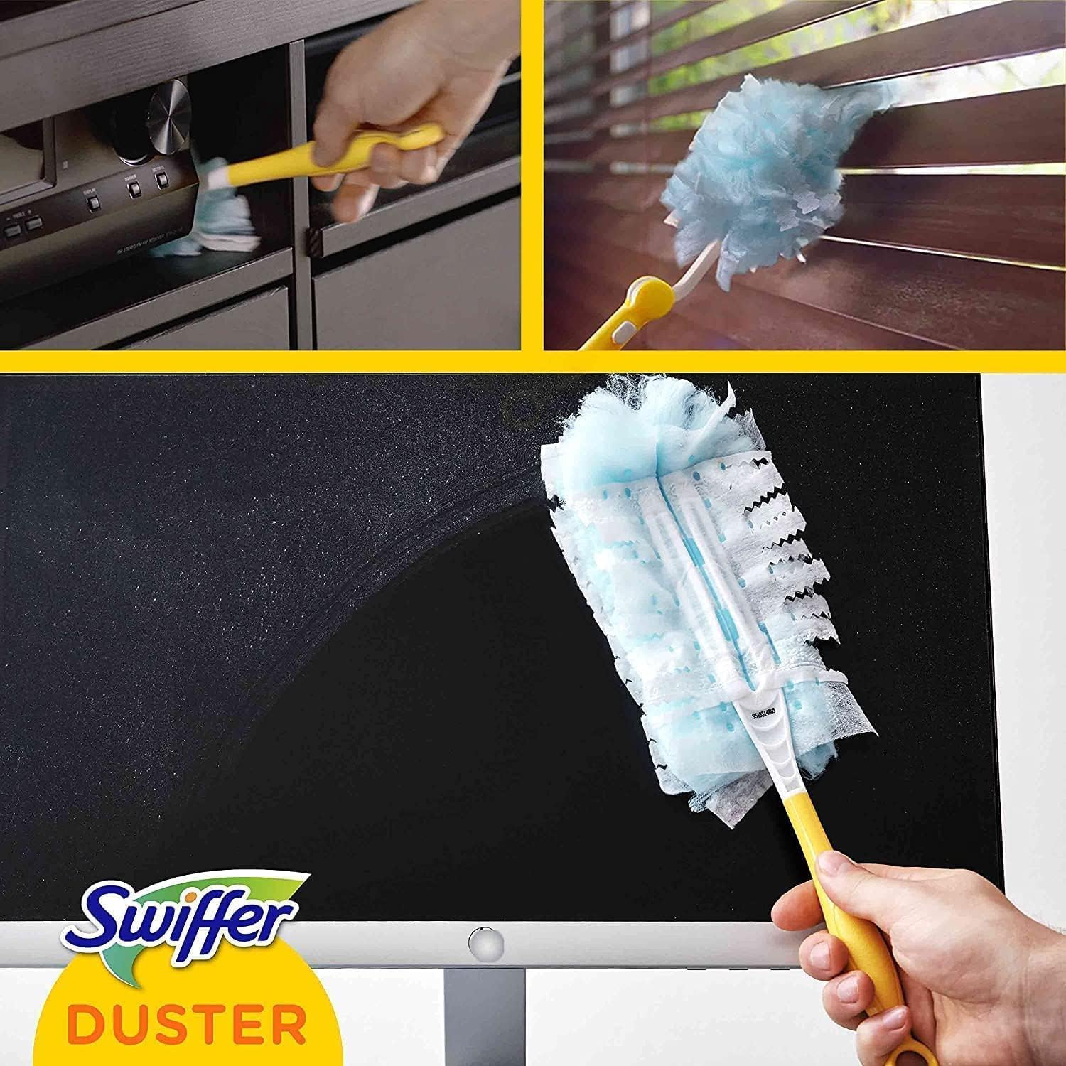 Pamatuf pentru praf Swiffer Duster, maner cu 4 Lavete - Adio Praf, Murdarie si Par