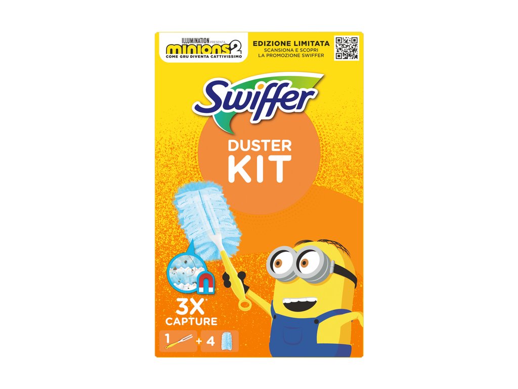 Pamatuf pentru praf Swiffer Duster, maner cu 4 Lavete - Adio Praf, Murdarie si Par