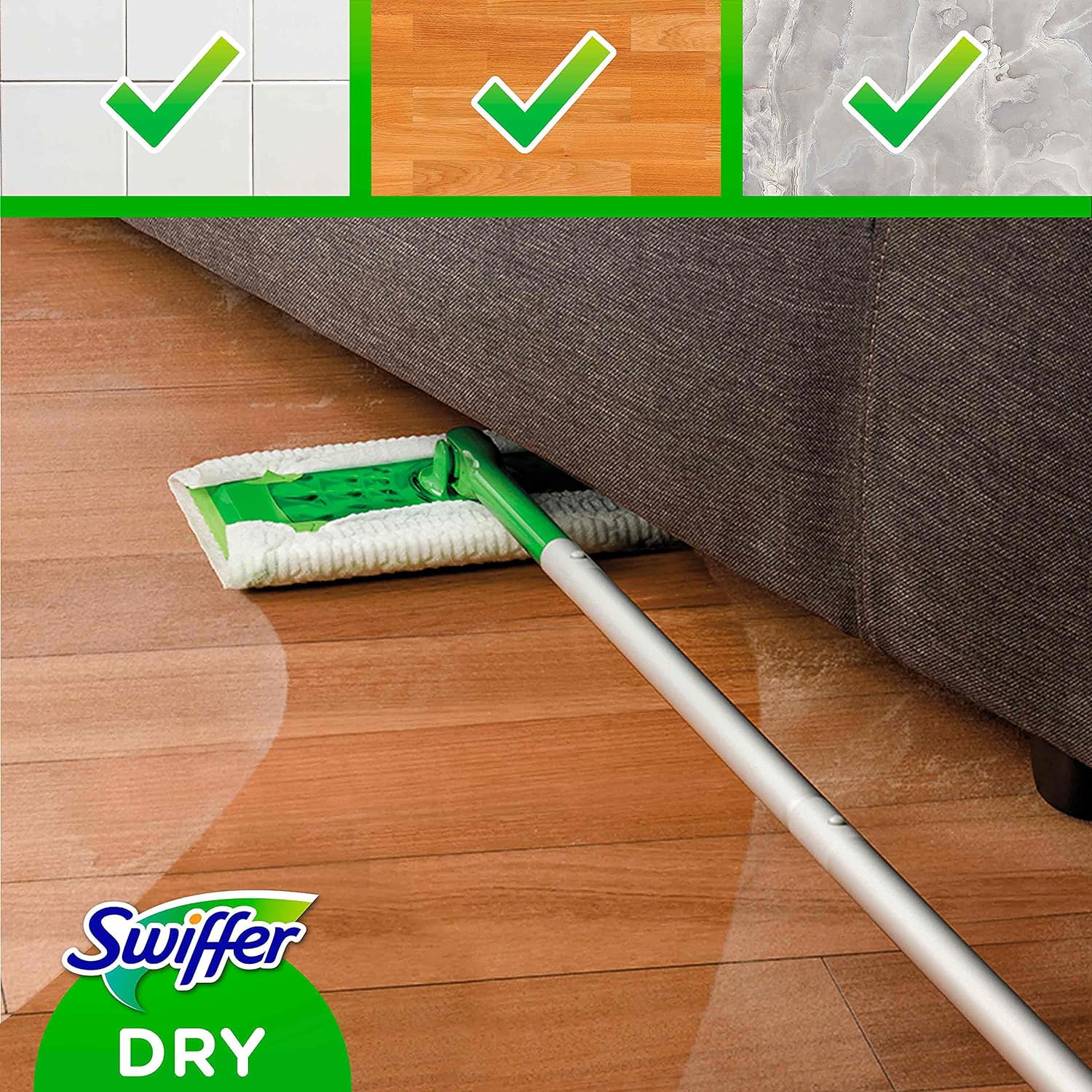 Lavete uscate pentru podea Swiffer Dry, Pachet de 34 Bucati, Capteaza si Retine de 3 Ori Mai Mult Praf, Murdarie si Par Decat un Mop Conventional