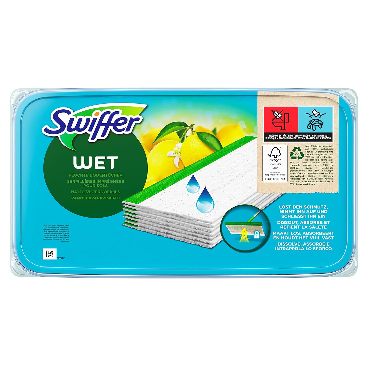 Lavete umede pentru podea, linoleum Swiffer Wet , Pachet de 10 Bucati, - Curatare Umeda Eficienta