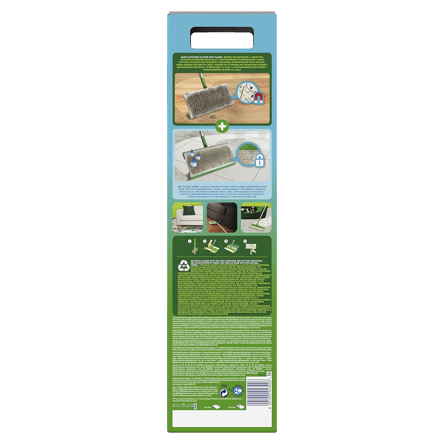 Kit de Start pentru Curatarea Podelei Swiffer cu 9+3 Rezerve - Solutia Completa pentru Maturat si sters