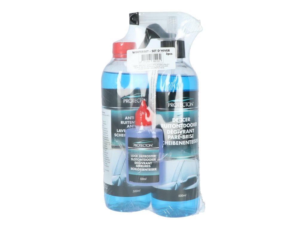 Set de Iarna Protecton 3 Piese - Esentiale pentru Iarna - Spray Dezghetare, Dezghetator yale si parbrizol