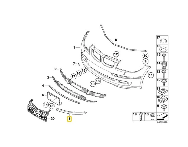 Bandou bara dreapta fata Bmw Seria 1 (E81/E82/E87/E88), 2007-10.2013, partea stanga, 51117166585