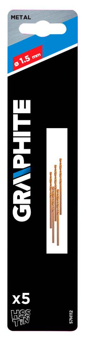 Burghie metal, HSS-TiN , 1.5 mm, 5 buc -set 57H112