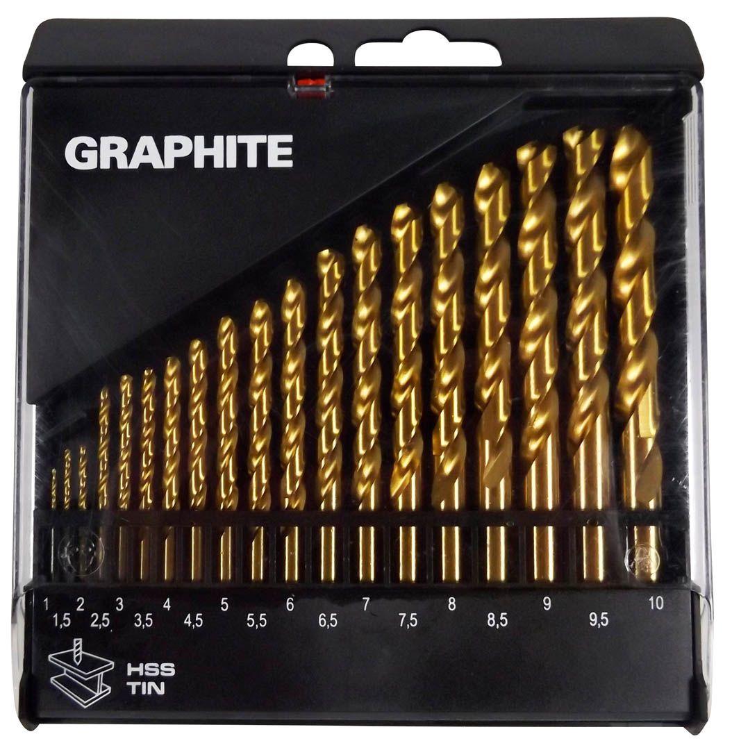 Burghie metal, HSS-TiN , 1.0-10.0 mm, 19 buc -set 57H199