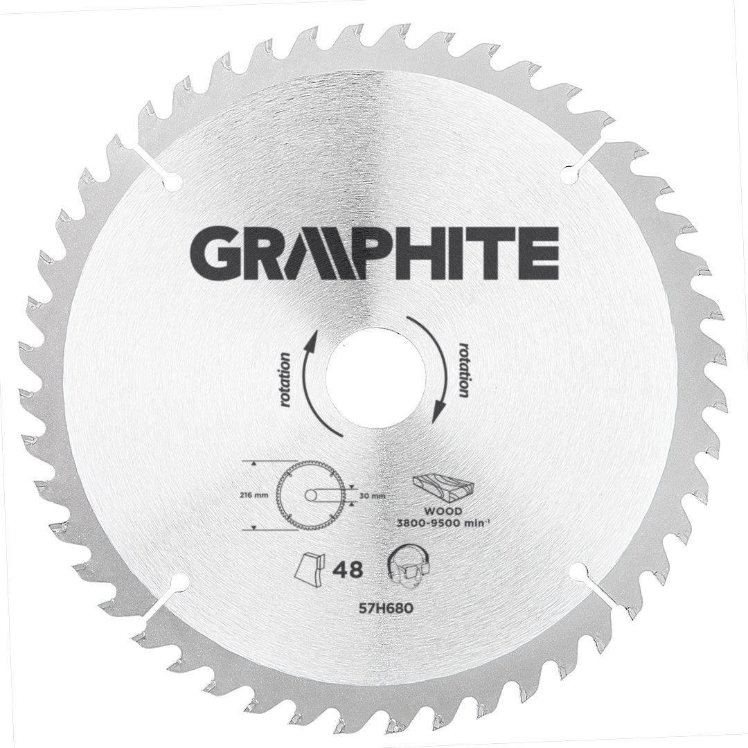 Disc circular 216x30mm, 48 dinti cu varf HM/vidia 57H680