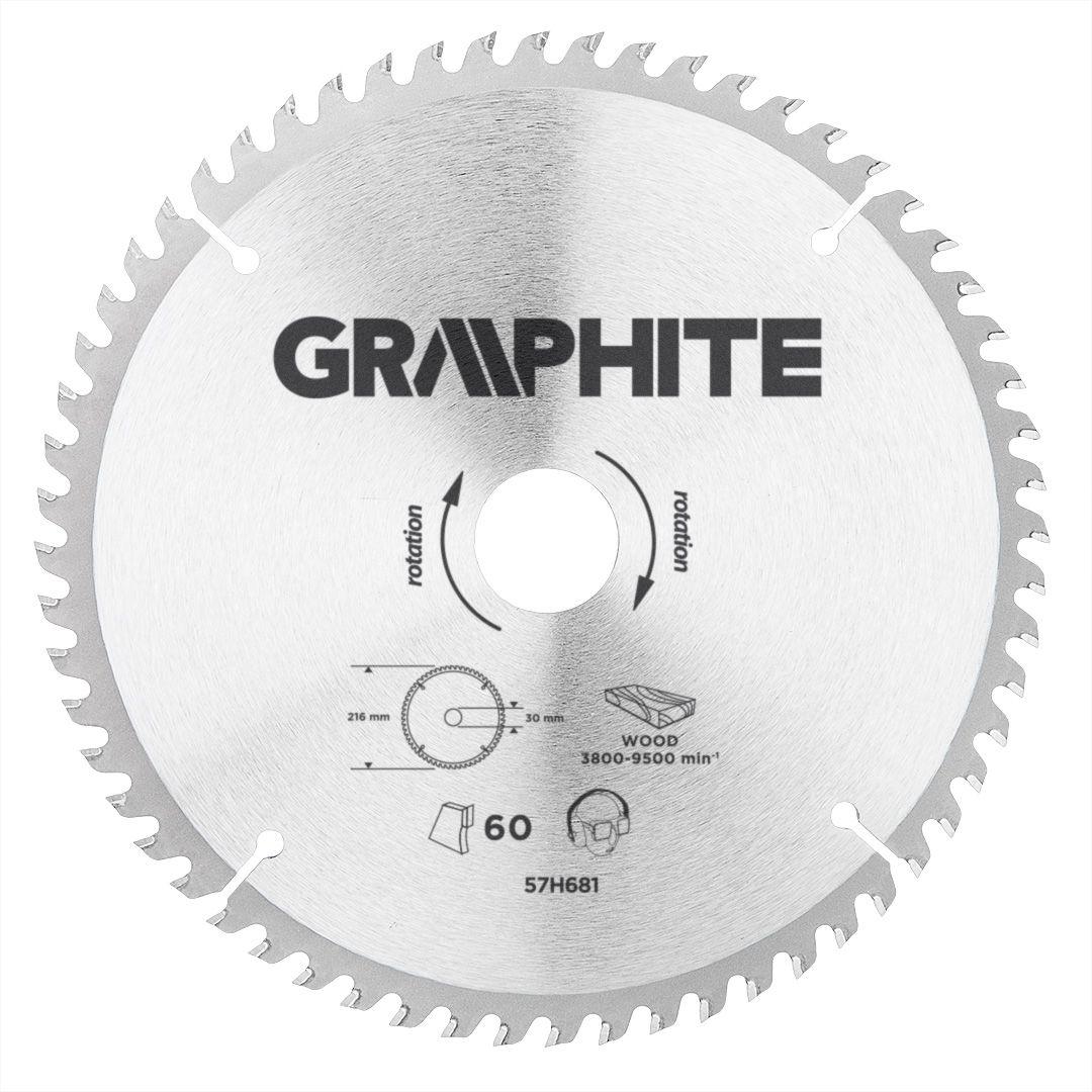 Disc circular 216x30mm, 60 dinti cu varf HM/vidia 57H681