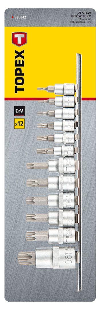 biti Torx cu antrenor,1/4'', 3/8'', 1/2'',12 buc-set 39D342