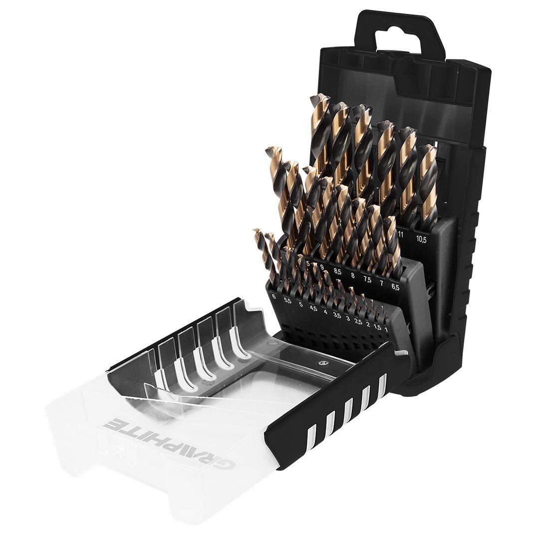 Burghiu metal HSS-CNC, 124&deg;, tip Pro-Tec, 1,0 - 13,0 mm, set 25 buc. 55H090