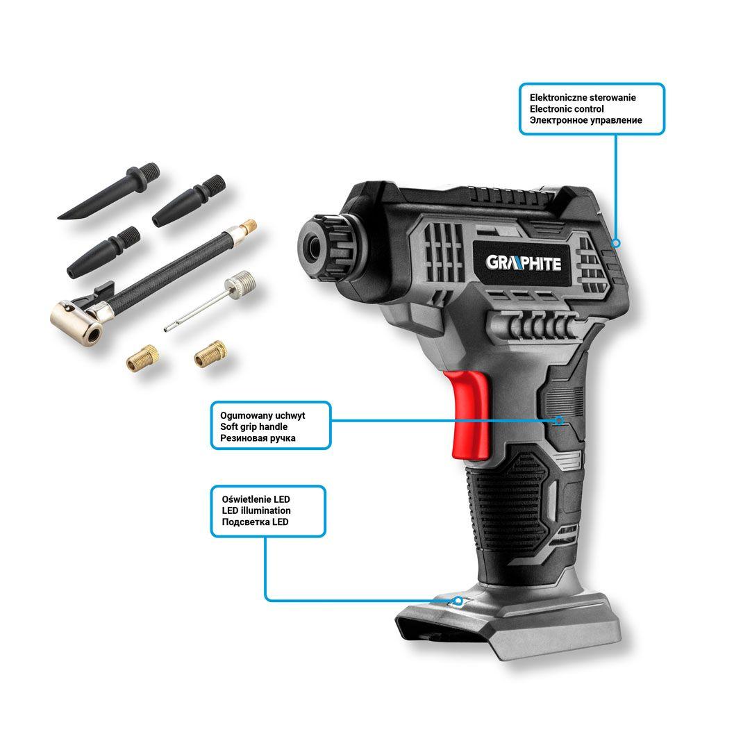 Compresor Energy + 18V, Li-Ion (fara acumulator inclus) 58G041