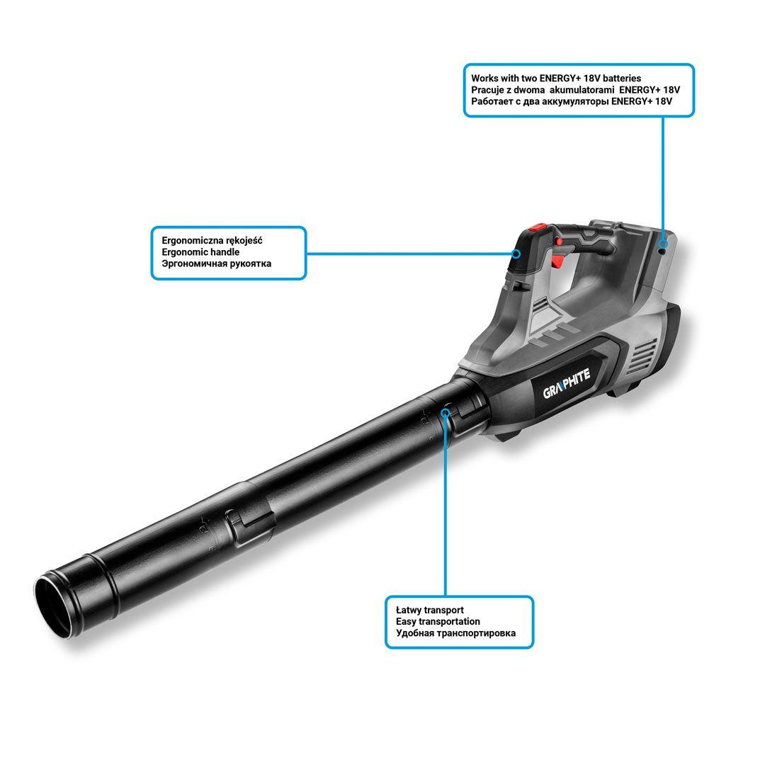 Suflanta de frunze, Energy+ 36V, Li-Ion, eficienta 150 km/h (fara acumulator inclus) 58G044