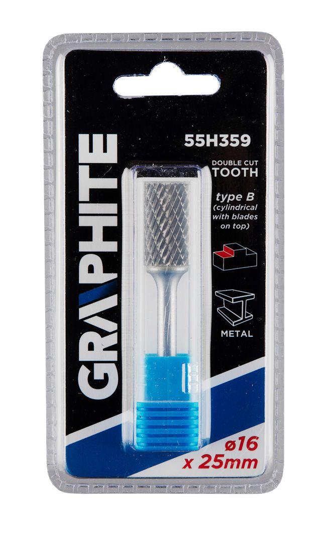 Freza rotativa din carbura HM, tip B (cilindrica cu lame in varf ), 16x25mm, tija 6x45mm 55H359