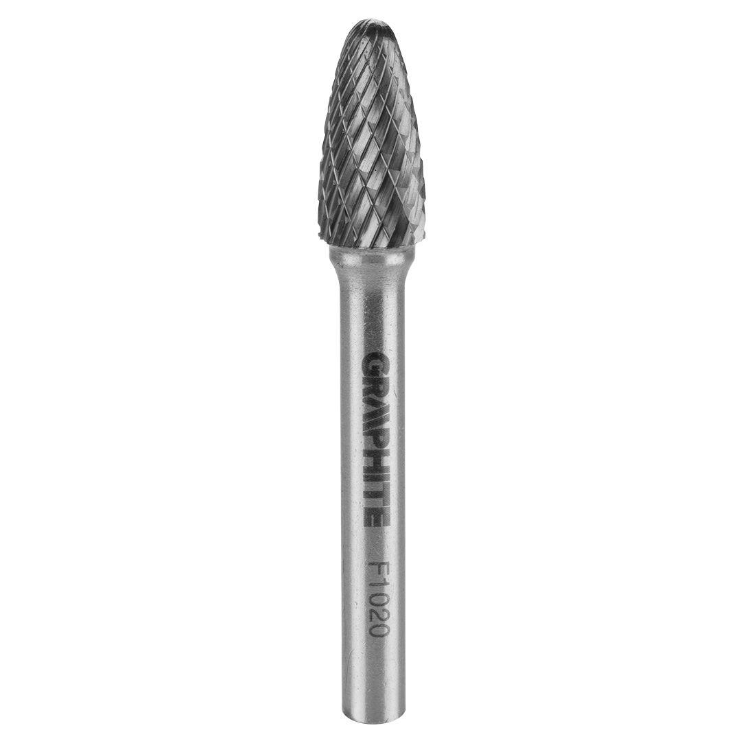 Freza rotativa din carbura HM, tip F (ovala rotunjita), 10x20mm, tija 6x45mm 55H371
