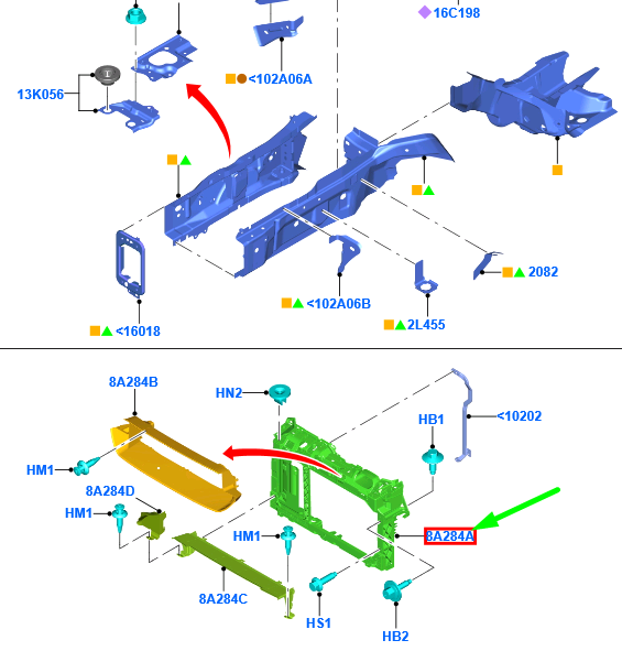 TRAGER Ford Transit Courier 05.2014-, TOURNEO COURIER Kombi, motorizare 1.5 , OE 1865966, ET76-A16E146-AE