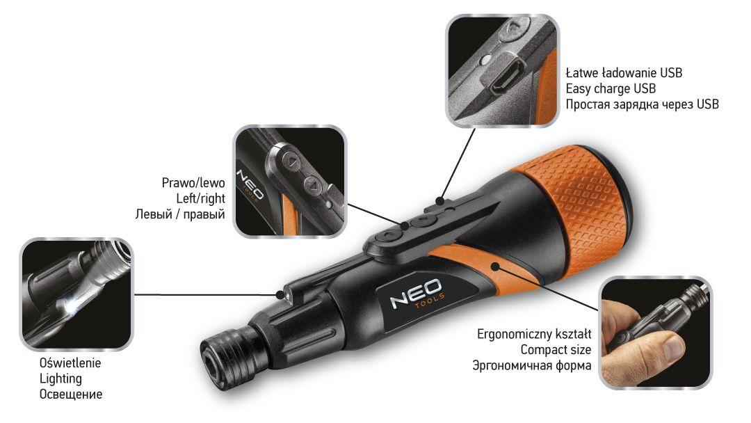 surubelnita electrica cu acumulator 3.6V,Li-Ion, micro-USB+set biti 04-200