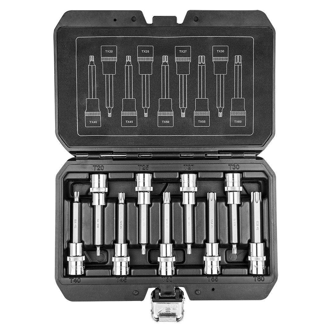 Tubulara cu antrenor Torx 100mm, 9 buc -set 08-708