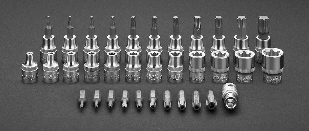 Set tubulare cu bit Torx ,3/8'', CrV, 34 piese 08-711