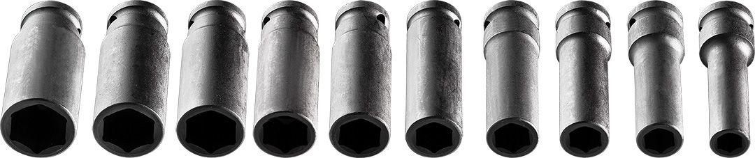 Set tubulare impact 1/2" lungi, 10 buc (10, 12, 13, 14, 15, 17, 19, 21, 22, 24mm) CR-MO 12-107