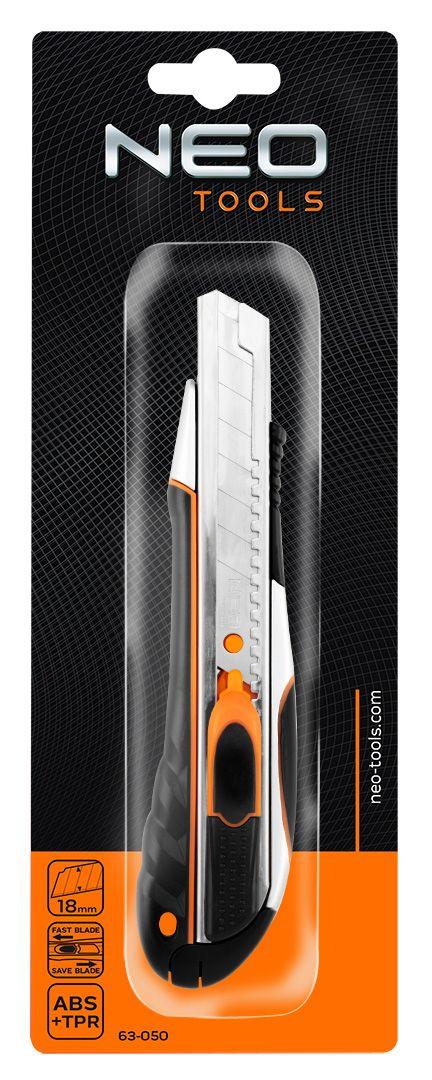 cutter lama retractabila 18 mm, taiere rapida si sistem blocare a lamei 63-050