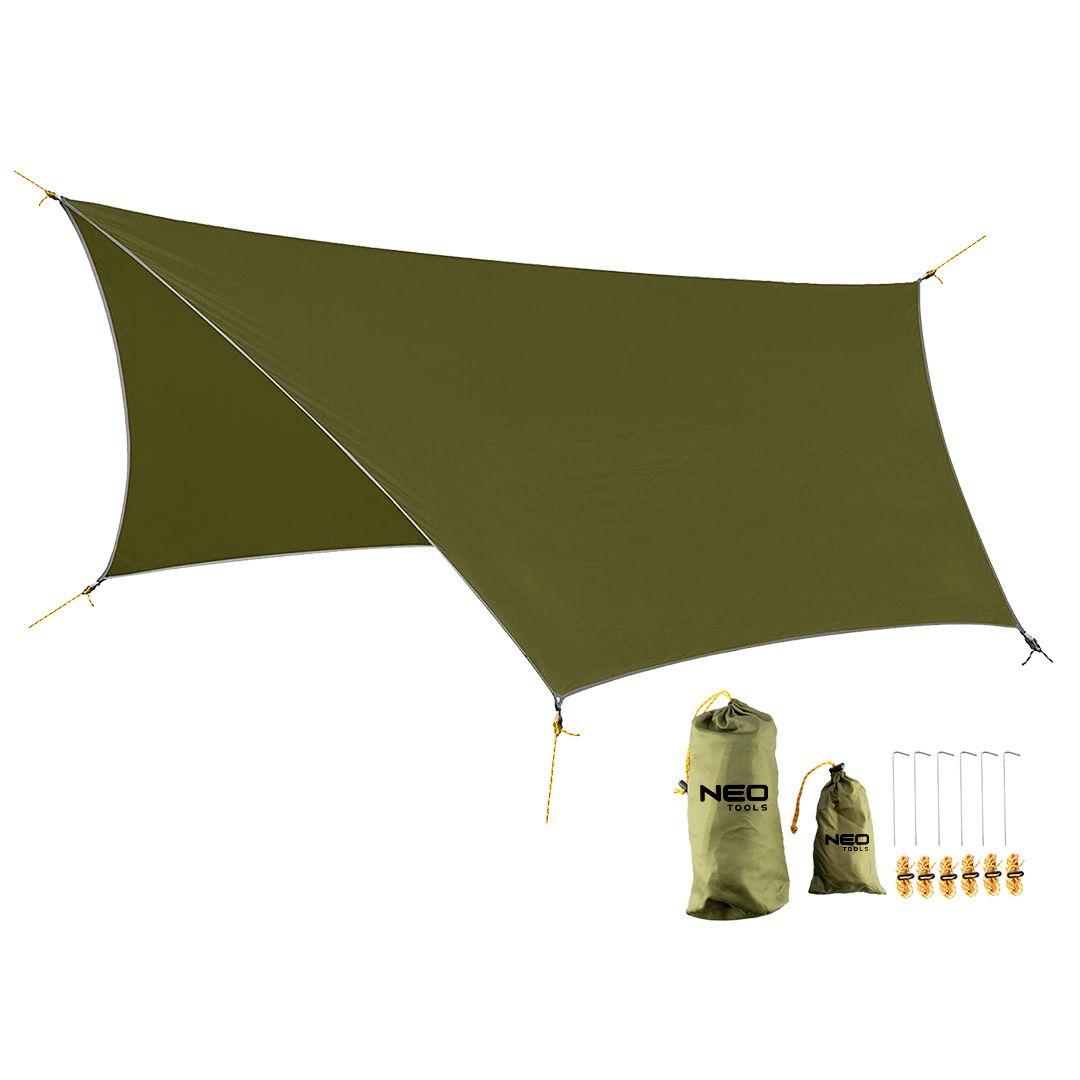 Prelata tip cort, dimensiune 360 x 290, 2000PU 210T, kit cu carlige si corzi 63-130
