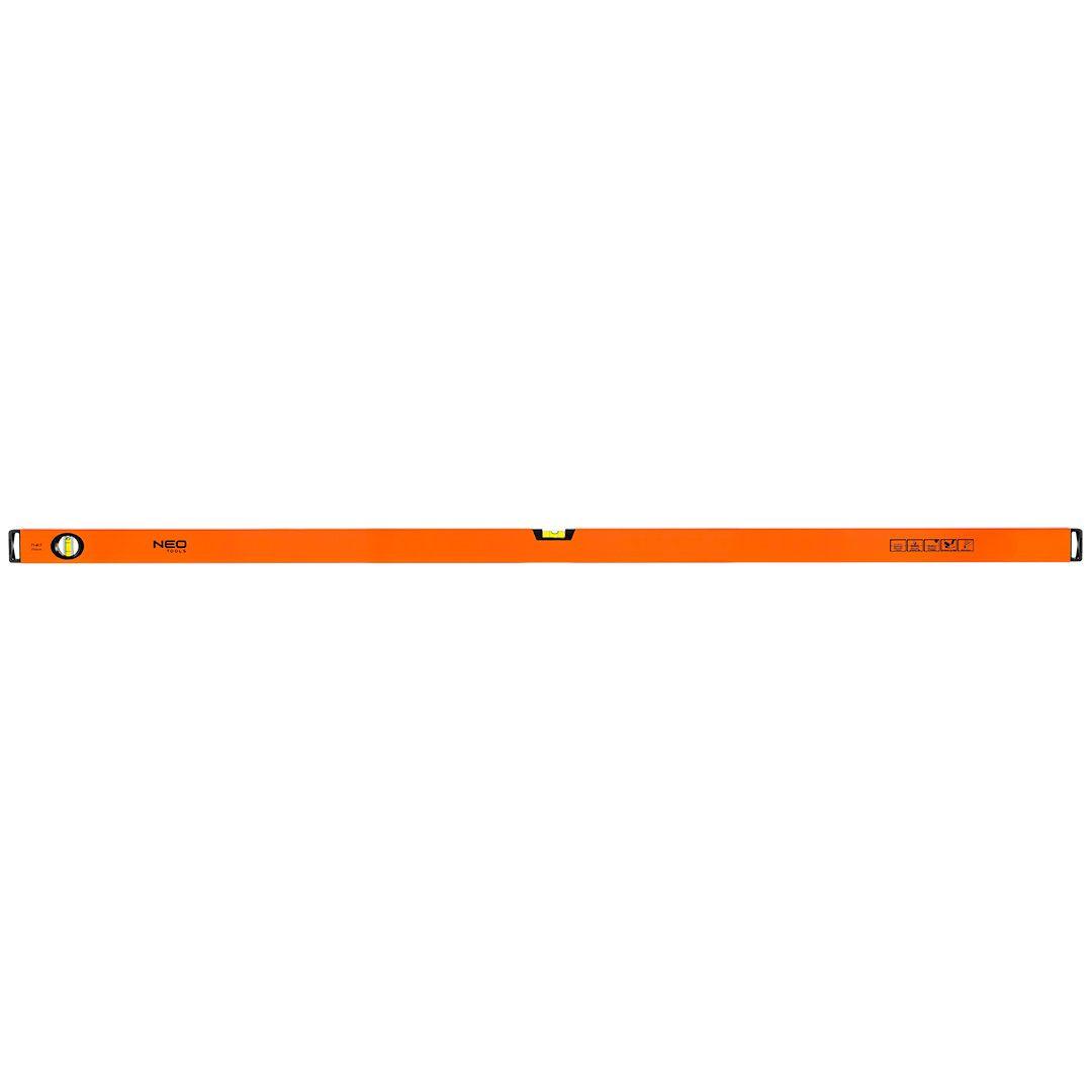 Nivela din aluminiu,suprafata inferioara frezata, 2 bule, 200cm 71-087