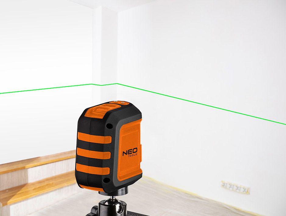 Nivel laser cu linie transversala cu auto-nivelare 15 m, verde, cu husa si suport magnetic 75-106