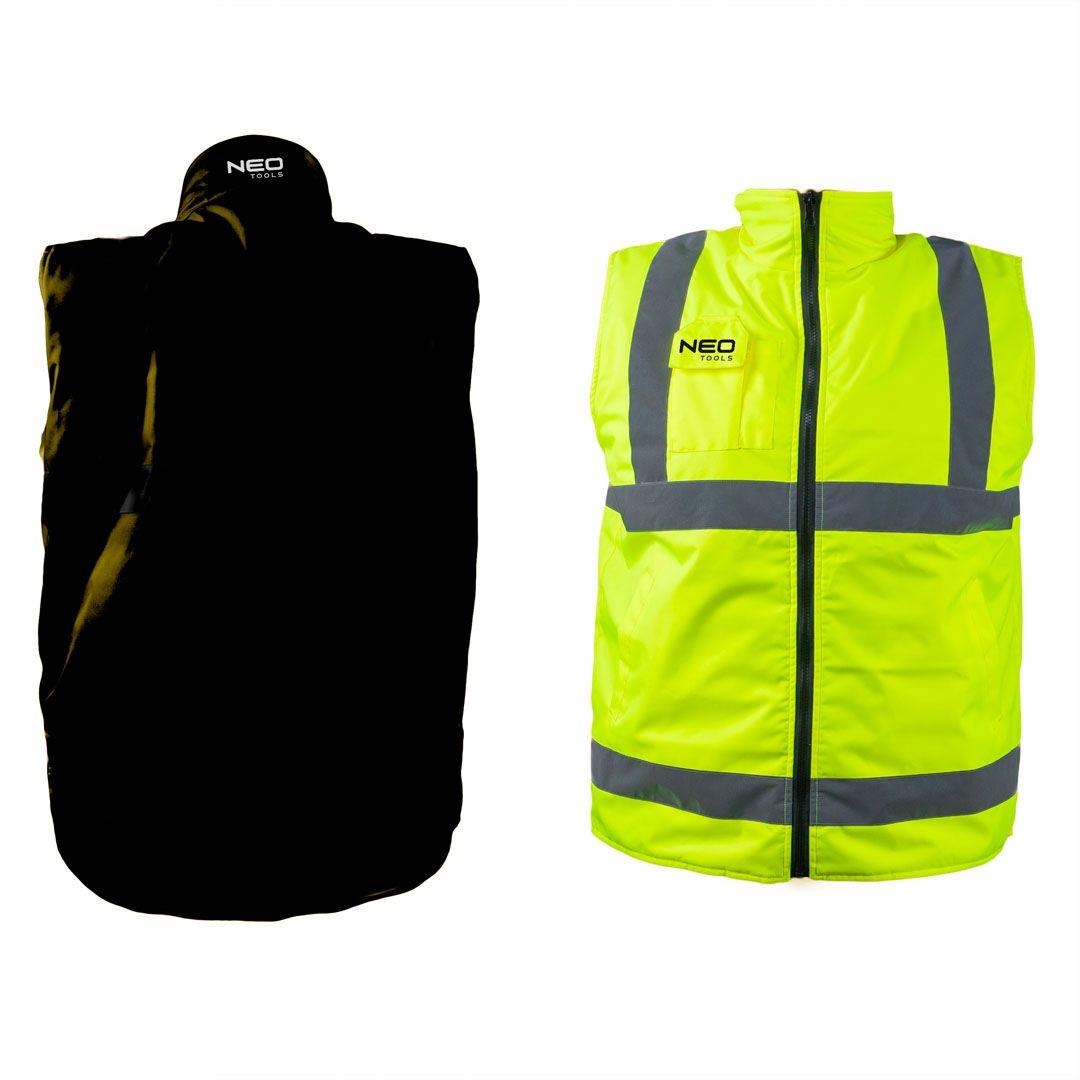 Vesta lucru,impermeabila, doua fete, una reflectorizanta, galben, marime L (52) 81-520-L