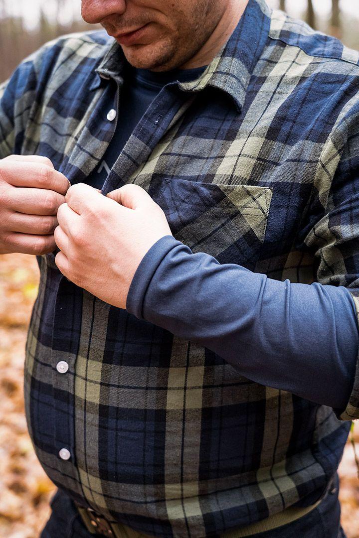 Camasa pentru barbati din flanel, albastru inchis-oliv-negru, marimea XXL 81-541-XXL