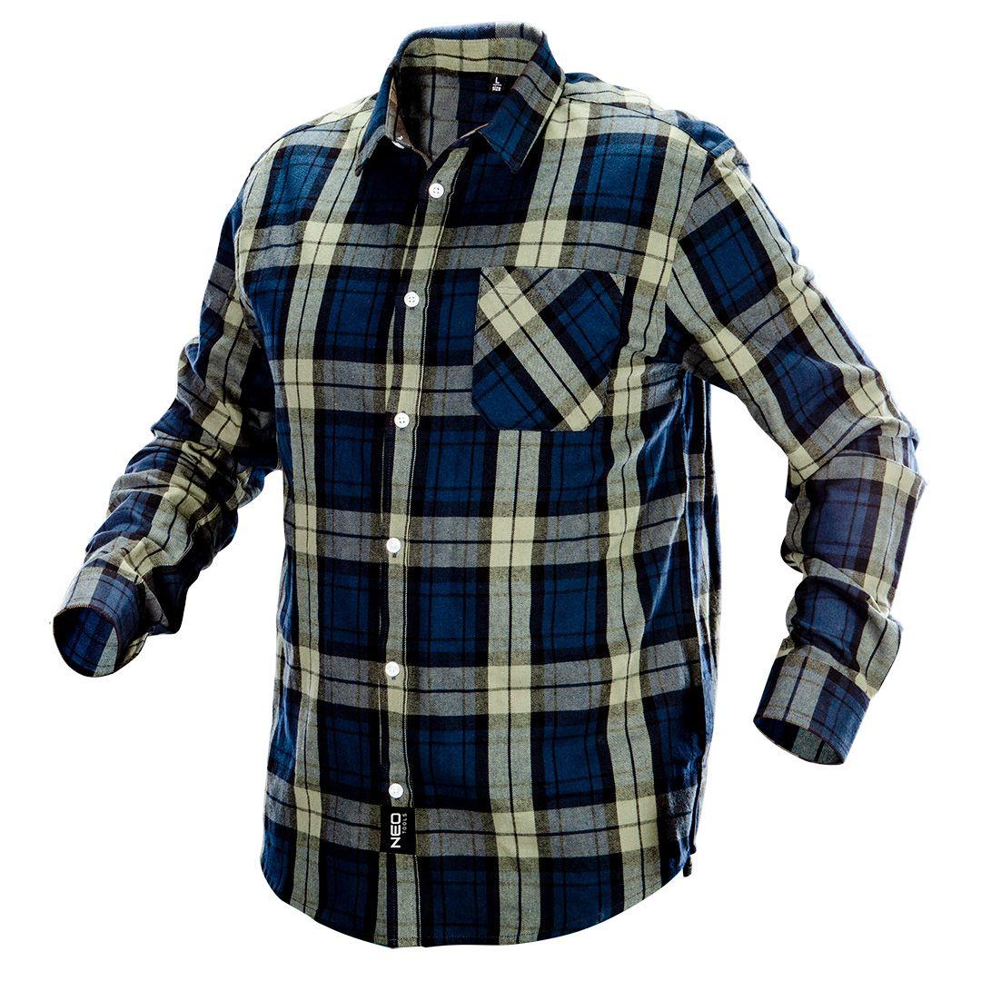 Camasa pentru barbati din flanel, albastru inchis-oliv-negru, marimea XXL 81-541-XXL