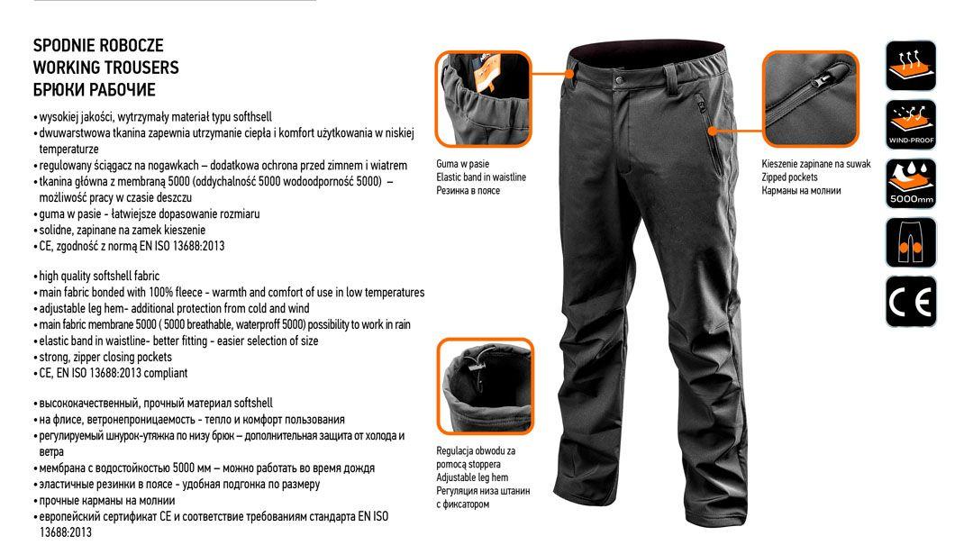 Pantaloni de lucru cu izolatie termica, softshell, masura XL 81-566-XL