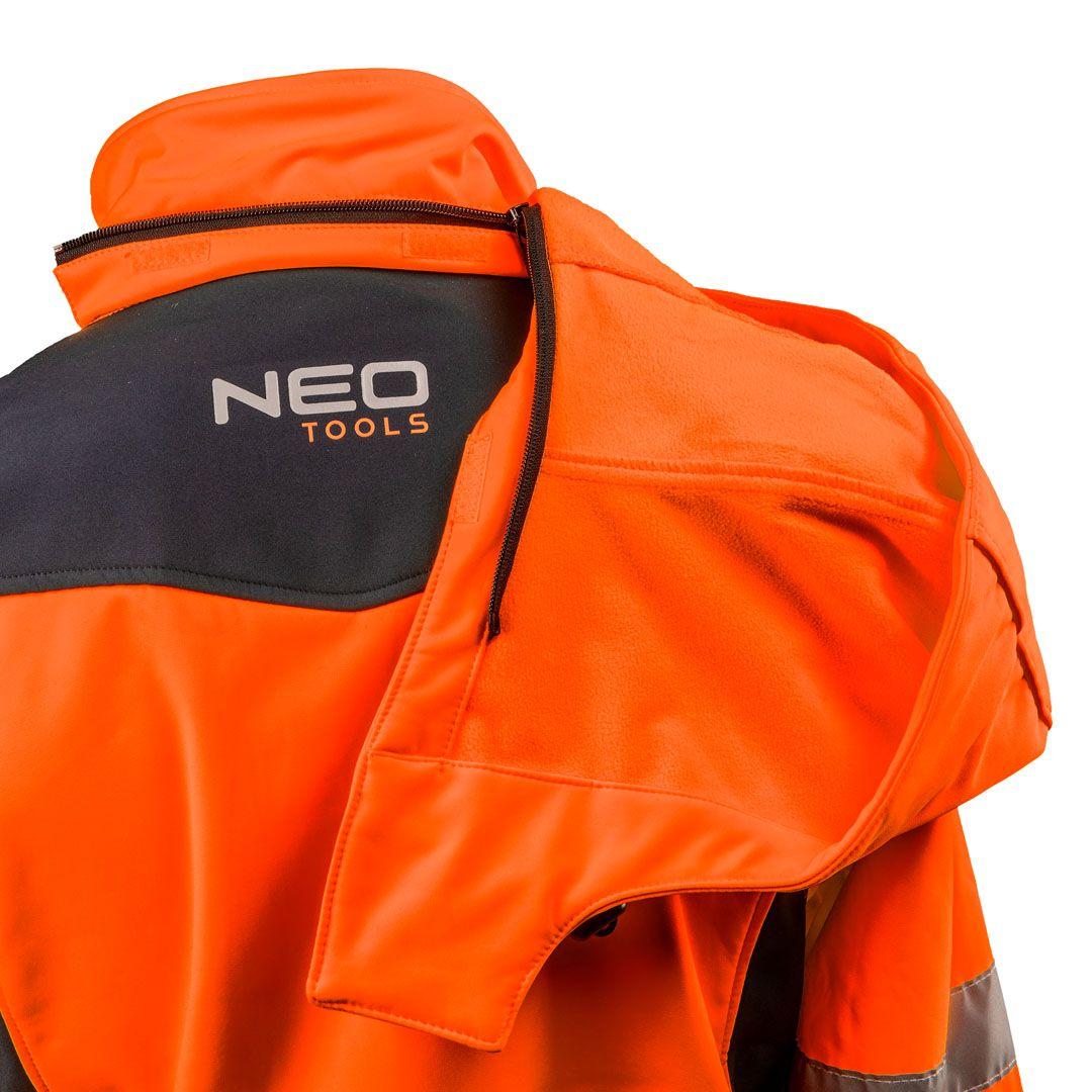 Jacheta de lucru cu vizibilitate ridicata, softshell cu gluga, portocalie, marimea L 81-701-L