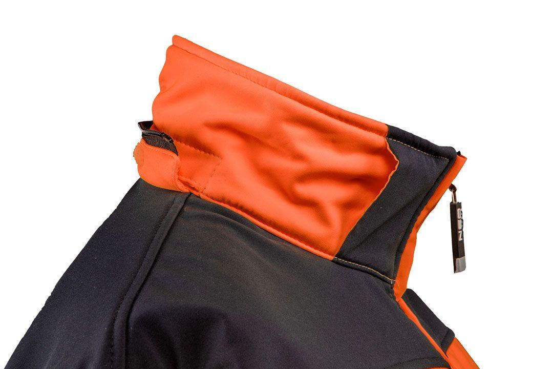 Jacheta de lucru cu vizibilitate ridicata, softshell cu gluga, portocalie, marimea L 81-701-L