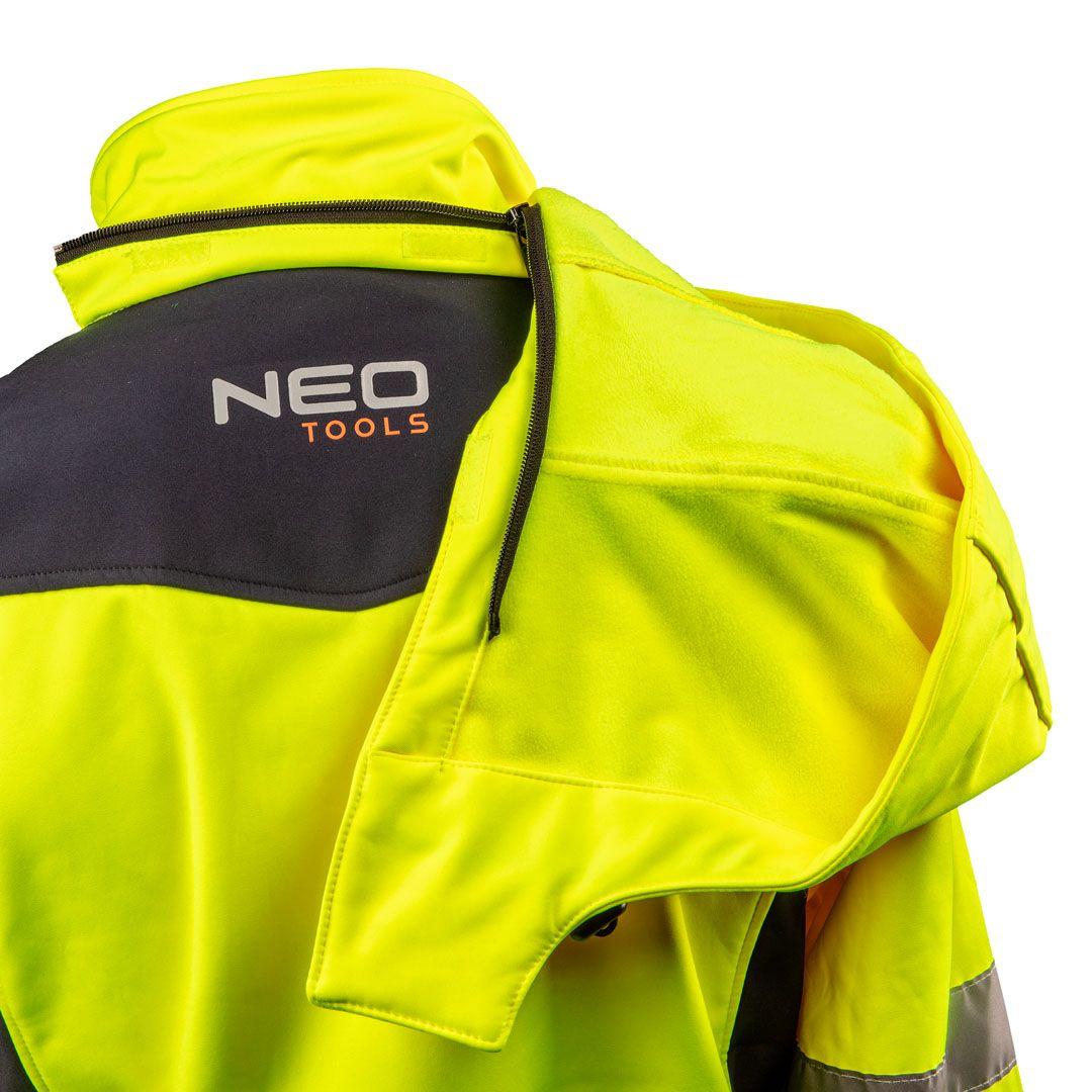 Jacheta de lucru cu vizibilitate ridicata, softshell cu gluga, galben, marimea XXXL 81-700-XXXL
