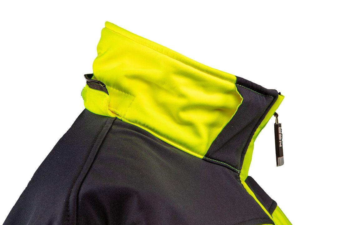Jacheta de lucru cu vizibilitate ridicata, softshell cu gluga, galben, marimea XXXL 81-700-XXXL