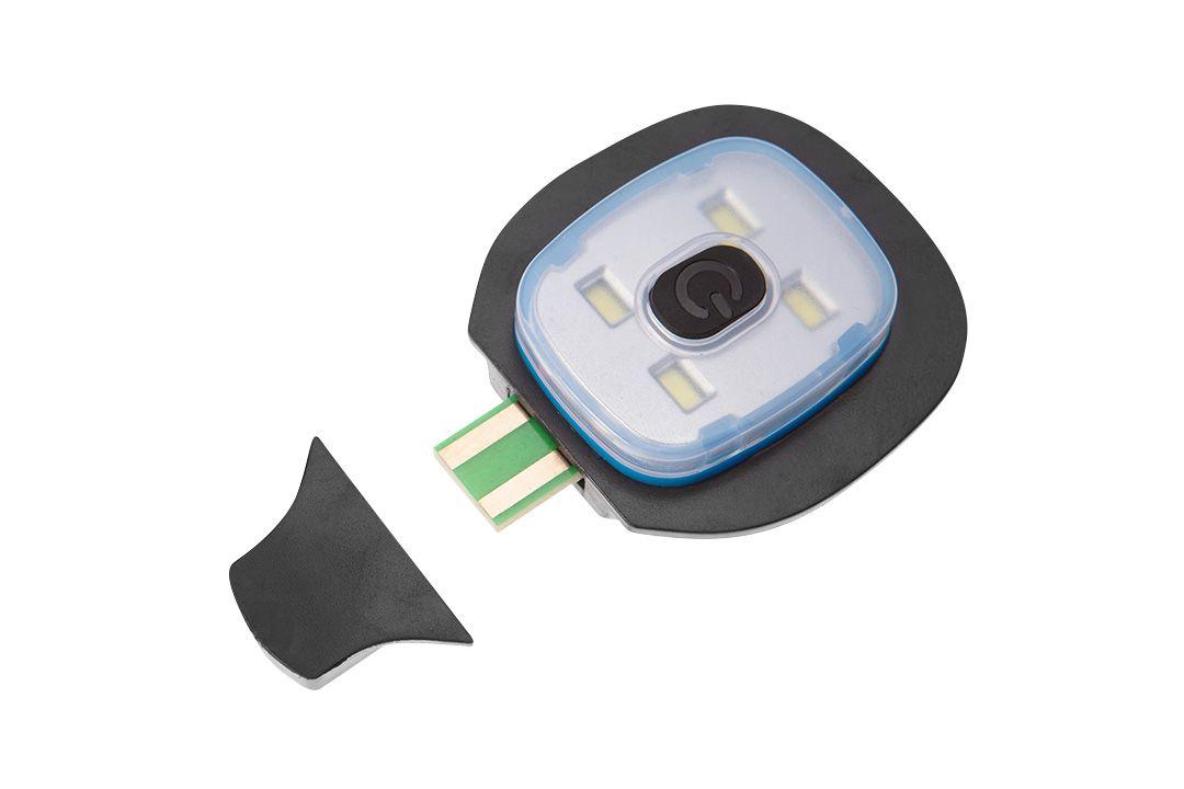 Caciula cu lanterna LED, albastru marin-gri-verde PREMIUM 81-630