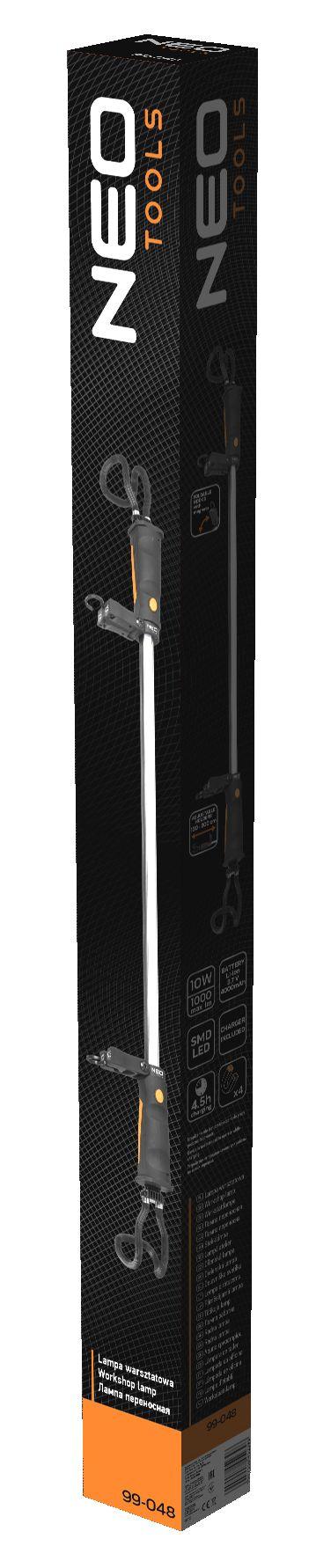 Lampa de lucru 10W 1000lm cu acumulator, 3.7V Li-Ion, incarcator prin USB inclus 99-048
