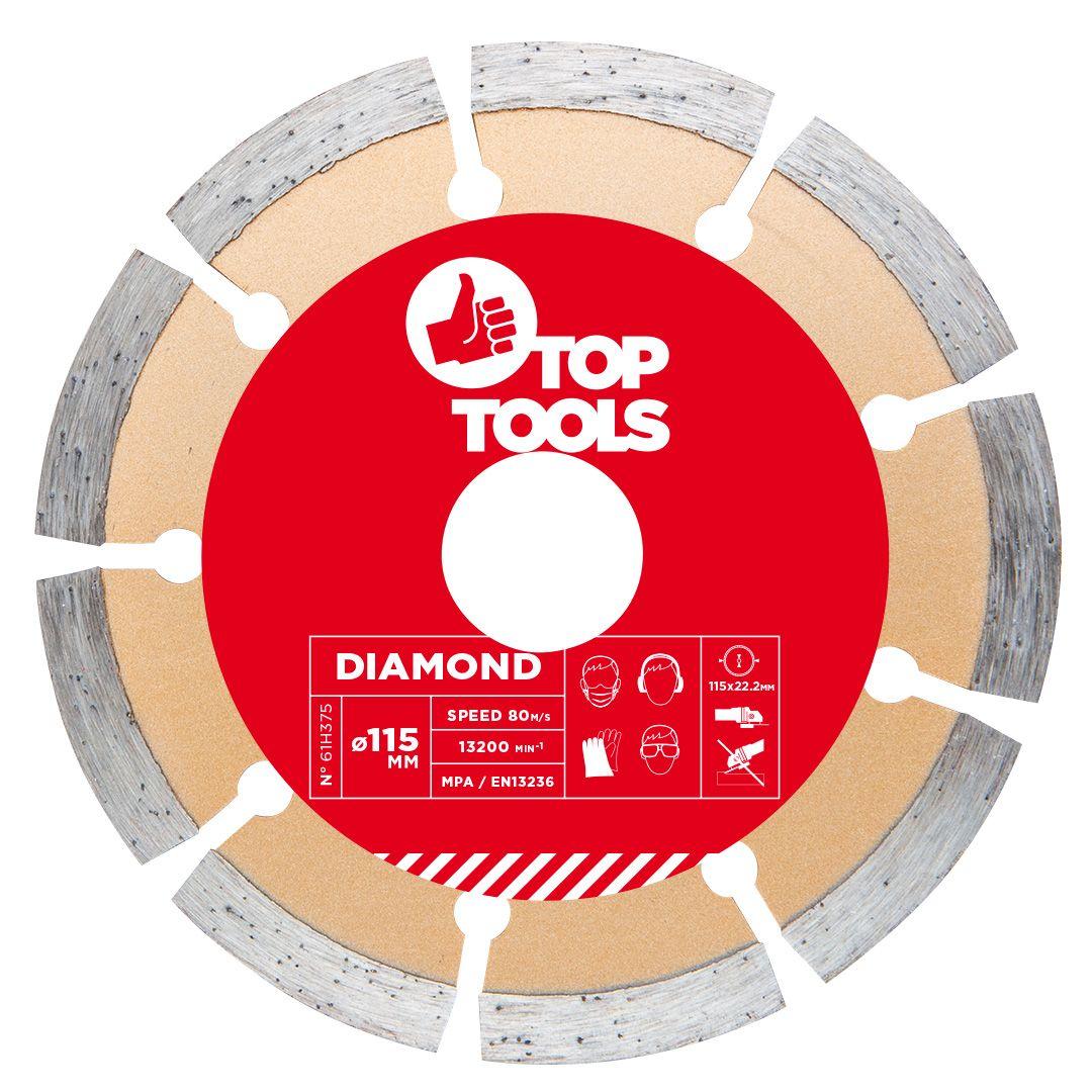 Disc diamantat,115 x 22.2 mm, segmentat,pentru beton 61H315