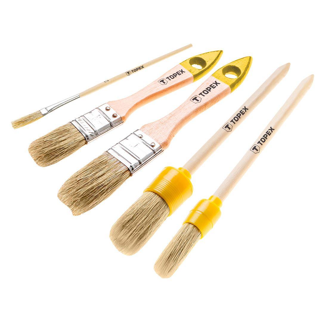 Pensule vopsit set 5 buc,par natural, maner lemn 20B816