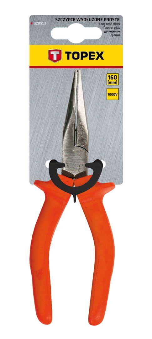 Cleste cu varf lung, plat 1000V, 160 mm 32D513