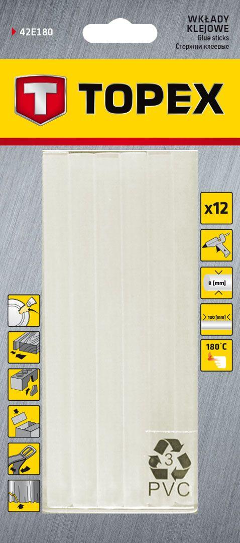 Batoane lipit 8x100mm, 12 buc, transparente 42E180