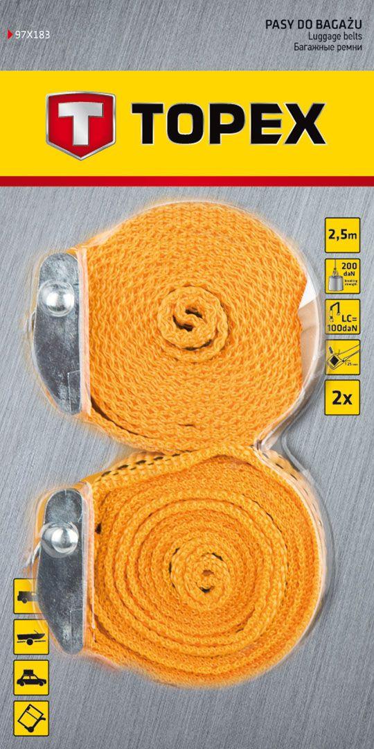 Corzi elastice pt bagaje 2.5 m x 25 mm, 2 buc -set 97X183